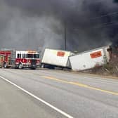 An image of the semi-truck in the aftermath of the crash posted by the Facebook group Skilled Truckers Canada