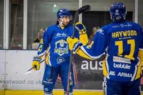 TOP MAN: Jake Witkowski produced a man-of-the-match performance with a goal and four assists in Leeds Knights' 8-3 win at home to Hull Seahawks in the opening game of the NIHL National play-offs. Picture: Jacob Lowe/Knights Media.