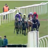 Staff were caught chatting as horses hurtled towards them at Doncaster Racecourse.