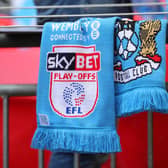 The Sky Bet logo on a scarf during the Sky Bet League Two Play Off Final between Coventry City and Exeter City at Wembley Stadium on May 28, 2018 in London, England. (Photo by Catherine Ivill/Getty Images)