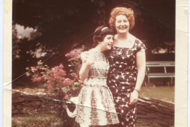 Michelle and her mother Lili in the garden of the Manor Hotel in the 1950s. Picture: Holocaust Centre North Archive, courtesy of Michelle Green.