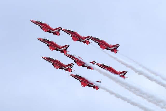 The red arrows are due to pass over the Yorkshire coast at around 9.40am