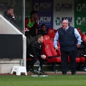 Steve Evans, manager of Rotherham United, reacts during the Sky Bet Championship match against Birmingham City at AESSEAL New York Stadium. Photo by George Wood/Getty Images.