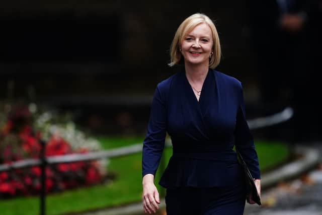 New Prime Minister Liz Truss arrives in Downing Street, London. PIC: Victoria Jones/PA Wire