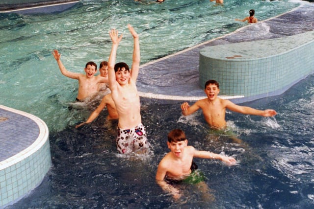 Fun in the newly opened pool at Ponds Forge in 1991