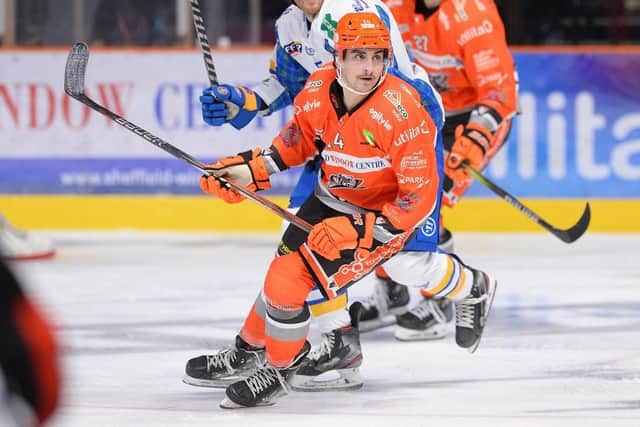 IN THE GAME: Sheffield Steelers' Brandon Whistle will be hoping to make his full GB debut in next month's Olympics qualifiers. Picture: Dean Woolley/Steelers Media.
