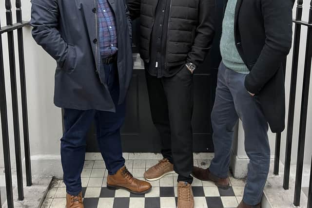 75Media acquires iQ OOH. From left to right: Tim de Monte, Paul Inman and David Peter.