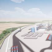 An artist's impression of what the green jet fuel plant could look like.