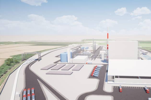 An artist's impression of what the green jet fuel plant could look like.