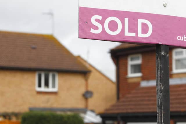 A sold sign outside a home. PIC: PA
