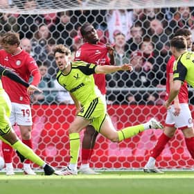 KEY MOMENT: Sheffield United's Oliver Arblaster celebrates scoring his side's winner against hosts Bristol City at Ashton Gate Picture: Dan Mullan/Getty Images