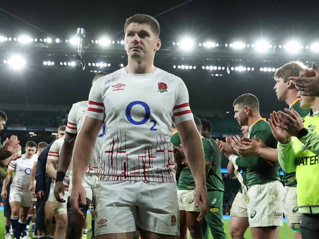 Owen Farrell of England looks dejected after their side's defeat in the Autumn International match between England and South Africa at Twickenham (Picture: David Rogers/Getty Images)