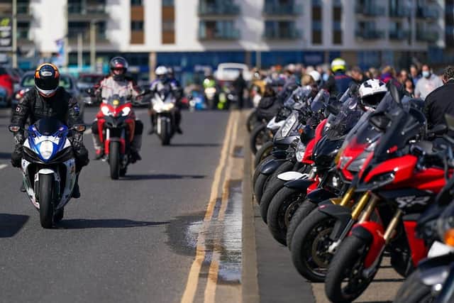 Hundreds of bikers turn up at the event. (Pic credit: Ian Forsyth / Getty Images)