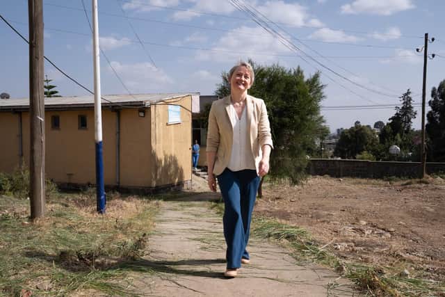 Foreign Secretary Yvette Cooper during her visit to Ethiopia. PIC: Stefan Rousseau/PA Wire