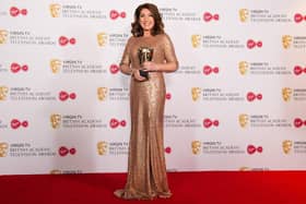 Jane McDonald with the Features award for Cruising With Jane McDonald. (Pic credit: Jeff Spicer / Getty Images)