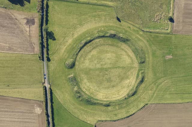 Photo issued by Historic England of the Thornborough Henges complex near Ripon, part of a Neolithic complex in North Yorkshire described as "the Stonehenge of the North" which been gifted to nation and opened-up to the public. The henges will join Stonehenge, Iron Bridge, Dover Castle, Kenwood and numerous Roman sites on Hadrian's Wall within the National Heritage Collection. Issue date: Friday February 3, 2023.