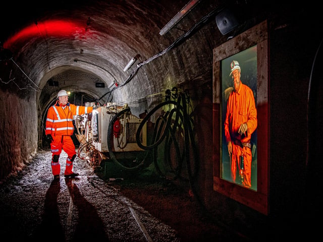 Tour guide and former deputy in the coal mines Dave Laycock in the new immersive Time Tunnel experience which opened in the new year at the National Coal Mining Museum at Caphouse Colliery. The museum has a rating of five stars with 4,230 reviews.