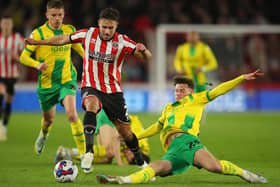STEPPING UP: George Baldock believes he played better for Sheffield Utd in the Premier League than the Championship