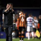 Hull City manager Shota Arveladze applauds the travelling support after his side's 3-1 defeat at Loftus Road, London. Picture: PA