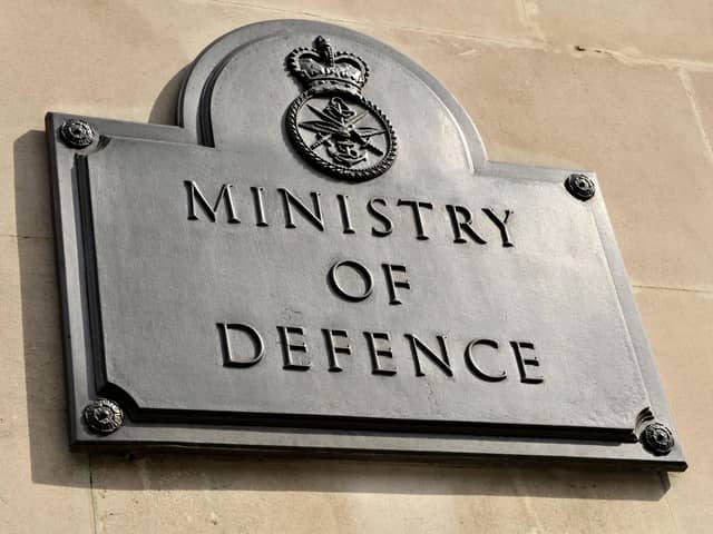 Sign for the Ministry of Defence in London. PIC: PA