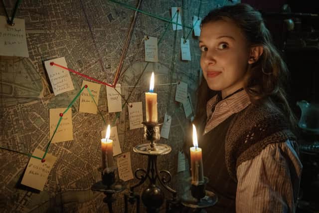 Millie Bobby Brown in Enola Holmes 2. Picture: PA Photo/Alex Bailey/Netflix ©2022.