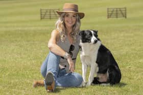 Helen Skelton with Bob the Border Collie at the Great Yorkshire Show. Photo: Danny Lawson/PA Wire