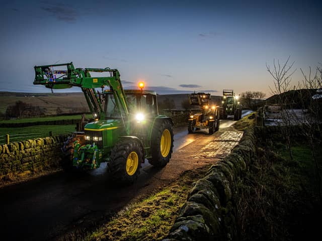 Preparations for the Christmas Eve Tractor Run around Hebden Bridge