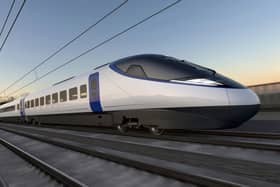 An early representation of what the new HS2 trains could look like. PIC: HS2/PA Wire
