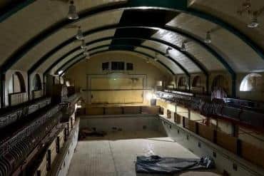 The 30-metre pool is to be infilled and reduced in size, but the stage area will be opened up as a bar and the gallery above retained