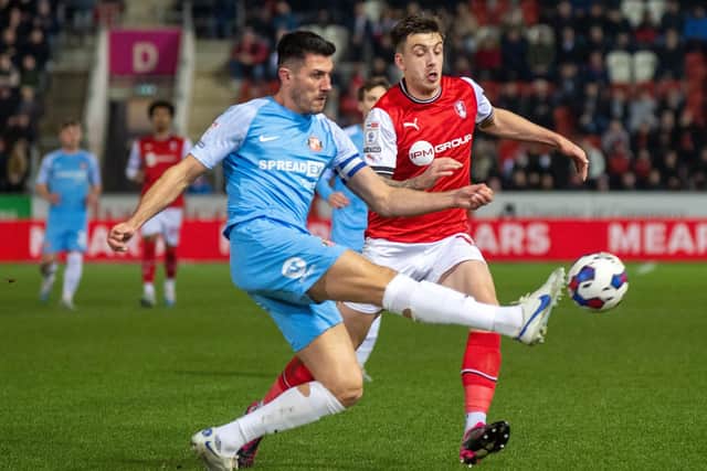 Jordan Hugill in action for Rotherham United in the win over Sunderland. (Picture: Bruce Rollinson)