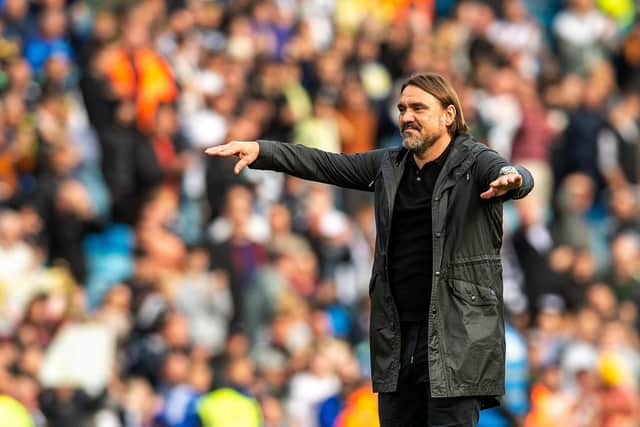 Daniel Farke, pictured at full time after Leeds United's win over Watford. Picture: Bruce Rollinson.
23 Septemer 2023.