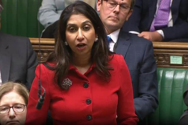 Former Home Secretary Suella Braverman delivers a personal statement to the House of Commons. PIC: House of Commons/UK Parliament/PA Wire