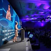 Chloe Smith addressing the inaugural Global Forum for Technology