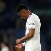 Leeds United's Junior Firpo looks dejected after the Premier League match at Elland Road, Leeds. Picture date: Monday April 17, 2023. PA Photo. See PA story SOCCER Leeds. Photo credit should read: Tim Goode/PA Wire.RESTRICTIONS: EDITORIAL USE ONLY No use with unauthorised audio, video, data, fixture lists, club/league logos or "live" services. Online in-match use limited to 120 images, no video emulation. No use in betting, games or single club/league/player publications.