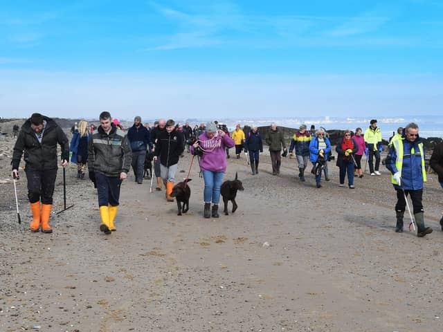 A beach clean at Fraisthorpe in Bridlington organised by the Yorkshire Wildlife Trust in 2018. Picture: Paul Atkinson.