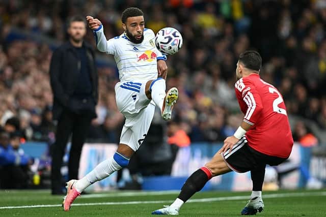 FREE SPIRIT: Leeds United's Jayden Bogle pops up in different positions (Image: Paul ELLIS / AFP via Getty Images)