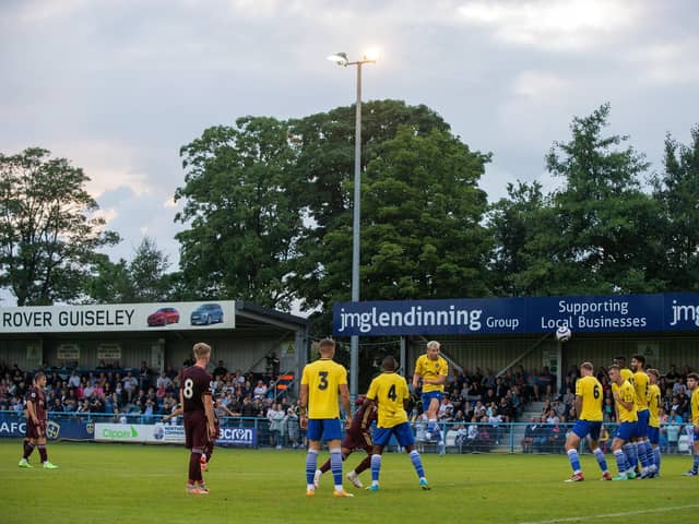 Guiseley AFC's Nethermoor Park ground currently has a grass surface. Image: Bruce Rollinson