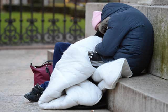 A homeless people sleeping rough. PIC: Nicholas.T.Ansell/PA Wire