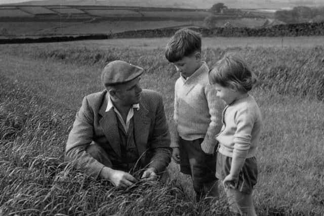 A 1962 photograph of Jimmy's father, Joseph Dickinson, we him and sister Sally