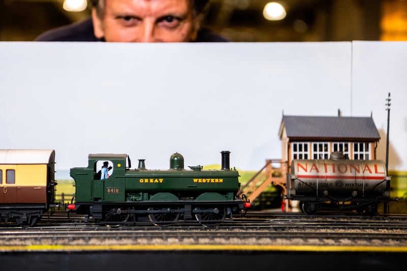 Kevin Smith, of Whitby, with his fictitious GWR 0 gauge layout set in North Devon, titled 'Badgers Bottom'