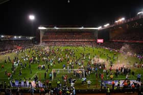 INVASION: Nottingham Forest fans invade the pitch after winning the their Championship play-Off semi-final against Sheffield United