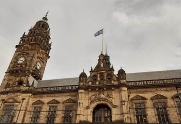 The Israeli flag flew above Sheffield Town Hall