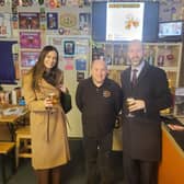 Jade Botterill, Labour candidate for Ossett and Denby Dale, visiting the Bier Huis in Ossett with Shadow Business Secretary Jonathan Reynolds.