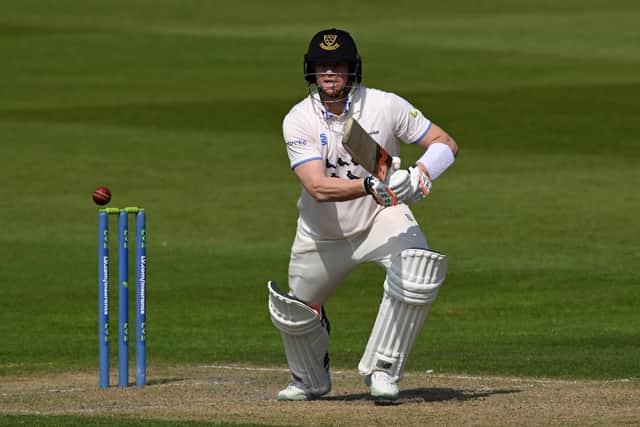PRACTICE: Sussex's Steve Smith hits out during the County Championship clash against Glamorgan Picture: Mike Hewitt/Getty Images