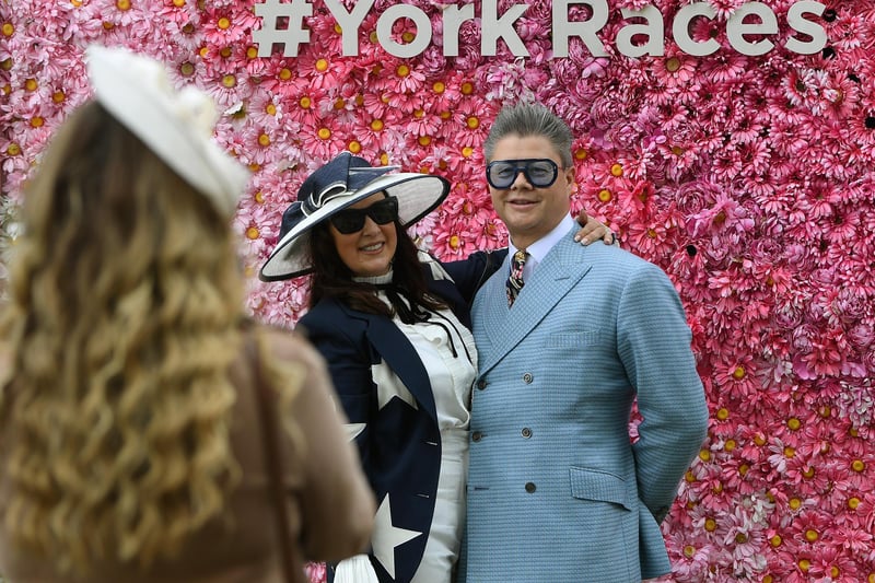 Racegoers at the first day of the Dante Festival at York Racecourse.