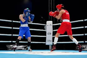 Ivy-Jane Smith in action at the World Boxing Cup GB Open Sheffield 2024 (Andy Chubb/World Boxing)