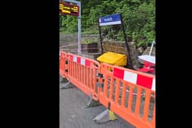Leeds flooding: Watch aftermath as Horsforth Train Station destroyed by flash flooding on Bank Holiday Mondaycc Donna Dowse