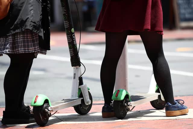 Police officers are turning a blind eye to e-scooters being ridden on pavements, according to a councillor.  (Photo by Fiona Goodall/Getty Images)