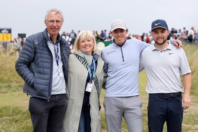 Matt Fitzpatrick and Alex Fitzpatrick of England pose with mum and dad ahead of the 151st Open (Picture: Warren Little/Getty Images)