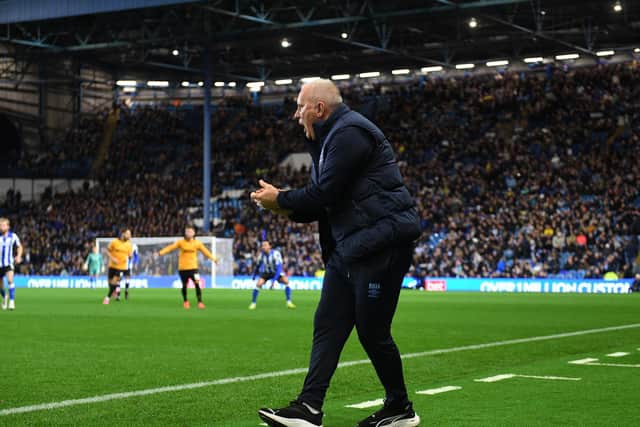 Sheffield Wednesday caretaker manager Matt Hamshaw pictured in charge of his first game against Cambridge United. Picture: Steve Ellis